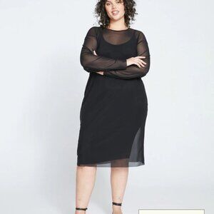 Universal Standard Petite Thames Fog Dress  *Sheer outer dress only